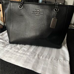Coach Black Pebbled Leather Tote